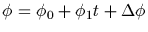 $\phi = \phi_0 + \phi_1 t + \Delta\phi$